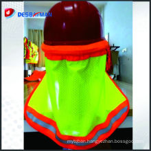 Hi-vis safety helmet neck shade hi vis reflective stripe sun shade for hard hat